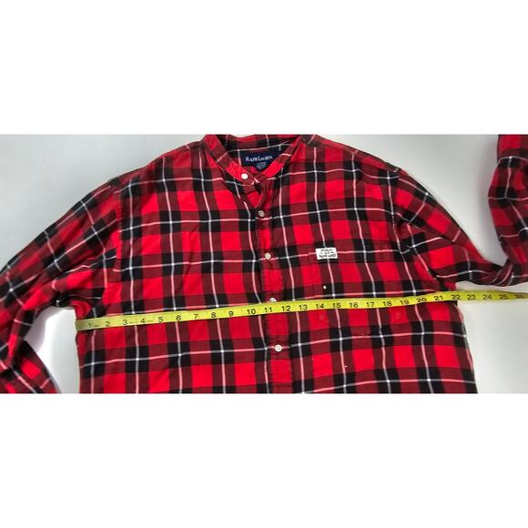 Ralph Lauren Women's Shirt Size S Red Plaid Tunic Flannel Sleep pajama (STAINS) - Picture 6 of 7